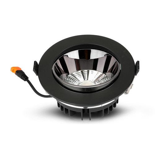 30W LED Einbaustrahler mit Samsung Chip - 2400lm, 120°, schwarzer Rand, Ø22cm, 5 Jahre Garantie