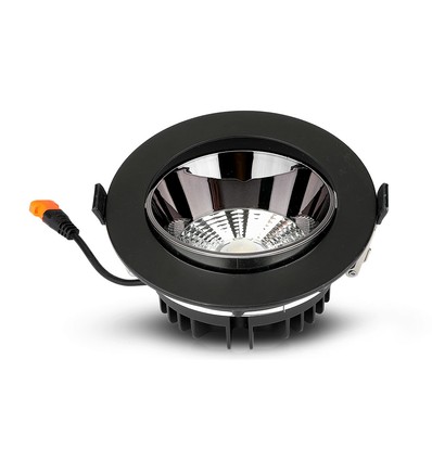 30W LED Einbaustrahler mit Samsung Chip - 2400lm, 120°, schwarzer Rand, Ø22cm, 5 Jahre Garantie