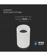 Weißer GU10 Aufbauspot - Ø70x107mm, Aluminium, IP20 Innenbereich, ohne Leuchtmittel