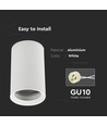 GU10 Aufbaustrahler - Rund, weiß, Aluminium, IP20 Innenbereich, Ø6cm