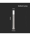 80cm Gartenlampe mit Sensor - E27 Fassung, Edelstahl, IP44, max. 60W
