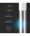 80cm Gartenlampe mit Sensor - E27 Fassung, Edelstahl, IP44, max. 60W