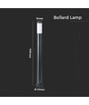 V-Tac Graue Gartenlampe, rostfrei - 110 cm, IP44 für den Außenbereich, E27 Fassung, ohne Leuchtmittel