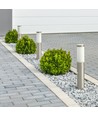 45cm Gartenlampe aus Edelstahl - Satin-Nickel, E27 Fassung, IP44 Außenbereich, ohne Leuchtmittel