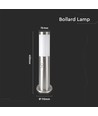 45cm Gartenlampe aus Edelstahl - Satin-Nickel, E27 Fassung, IP44 Außenbereich, ohne Leuchtmittel