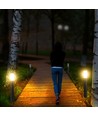 80cm Gartenlampe mit Sensor - Grau, Edelstahl, E27, Pollerleuchte, IP44 Außenbereich, PIR Bewegungsmelder
