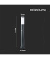 80cm Gartenlampe mit Sensor - Grau, Edelstahl, E27, Pollerleuchte, IP44 Außenbereich, PIR Bewegungsmelder