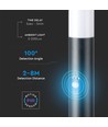 80cm Gartenlampe mit Sensor - Grau, Edelstahl, E27, Pollerleuchte, IP44 Außenbereich, PIR Bewegungsmelder