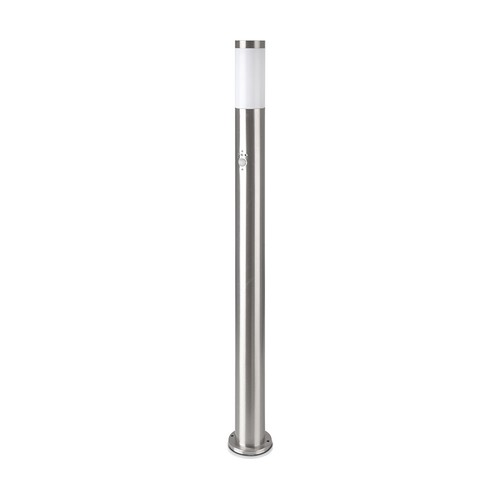 110cm Gartenlampe mit PIR Sensor - Edelstahl, E27 Fassung, IP44 Außenbereich, Satin-Nickel Finish