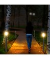 110cm Gartenlampe mit PIR Sensor - Edelstahl, E27 Fassung, IP44 Außenbereich, Satin-Nickel Finish