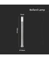 110cm Gartenlampe mit PIR Sensor - Edelstahl, E27 Fassung, IP44 Außenbereich, Satin-Nickel Finish