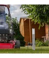 60cm E27 Gartenleuchte mit Sensor und 2 Steckdosen - IP44, Edelstahl