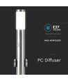 60cm E27 Gartenleuchte mit Sensor und 2 Steckdosen - IP44, Edelstahl