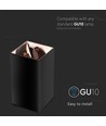 GU10 Aufbaustrahler, quadratisch - Schwarz und Roségold, Aluminium, IP20, ohne Leuchtmittel
