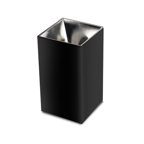 GU10 quadratischer Aufbaustrahler - Schwarz/Chrom, Aluminium, IP20, ohne Leuchtmittel