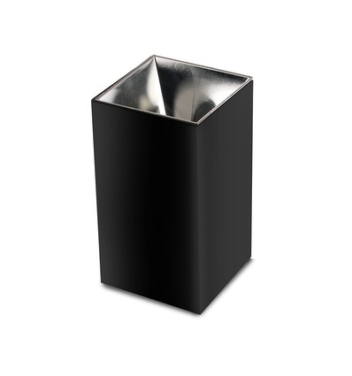 GU10 quadratischer Aufbaustrahler - Schwarz/Chrom, Aluminium, IP20, ohne Leuchtmittel