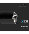 GU10 quadratischer Aufbaustrahler - Schwarz/Chrom, Aluminium, IP20, ohne Leuchtmittel