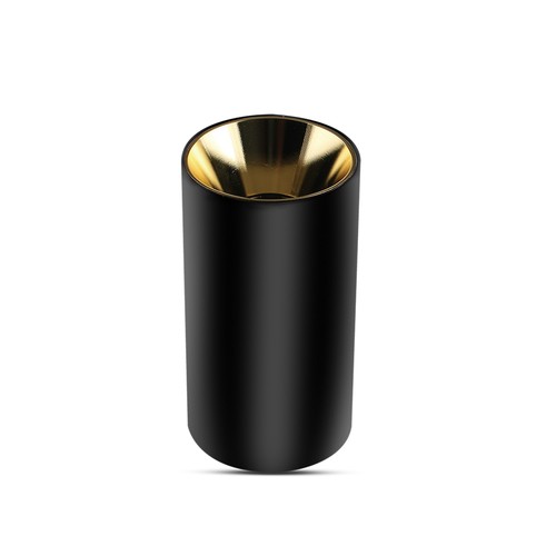 GU10 Aufbaustrahler - Schwarz/Gold, rund, Aluminium, Ø8x14cm, ohne Leuchtmittel