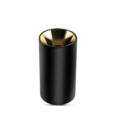 GU10 Aufbaustrahler - Schwarz/Gold, rund, Aluminium, Ø8x14cm, ohne Leuchtmittel