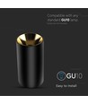 GU10 Aufbaustrahler - Schwarz/Gold, rund, Aluminium, Ø8x14cm, ohne Leuchtmittel
