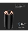GU10 Aufbaustrahler, rund - Schwarz und Roségold, Aluminium, max. 35W, ohne Leuchtmittel