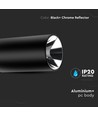 GU10 Aufbaustrahler - Rund, Schwarz + Chrom, IP20 Innenbereich, ohne Leuchtmittel