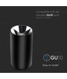 GU10 Aufbaustrahler - Rund, Schwarz + Chrom, IP20 Innenbereich, ohne Leuchtmittel