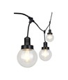 3m LED Lichterkette mit 6 Birnen - Ø15cm Birnen, E27 Fassung, IP65 Außenbereich, mattschwarz, kopplungsfähig