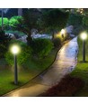 110cm Gartenleuchte aus schwarzem Edelstahl - E27 Fassung, IP44, 360 Grad Licht, ohne Leuchtmittel