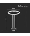 LED Pollerleuchte 30 cm 9W IP54 Dunkelgrau - 230V, 4000K, inkl. Leuchtmittel