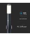 Pollerleuchte - 60 cm, PIR-Sensor, Fassung, Edelstahl, IP44, Schwarz