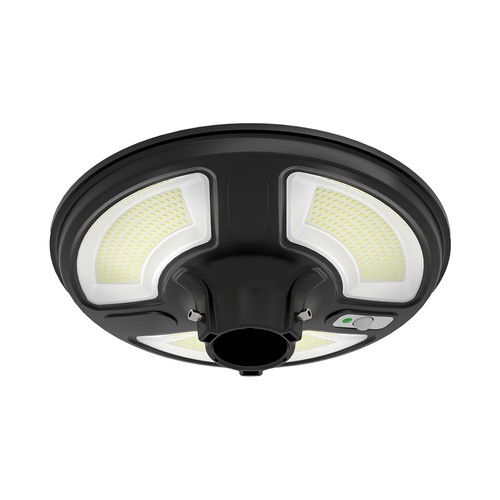 10W Solar Gartenleuchte mit Sensor, rund - IP65, 1500-2500lm, kaltweiß, inkl. Fernbedienung und Batterie