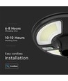 10W Solar Gartenleuchte mit Sensor, rund - IP65, 1500-2500lm, kaltweiß, inkl. Fernbedienung und Batterie