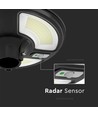 10W Solar Gartenleuchte mit Sensor, rund - IP65, 1500-2500lm, kaltweiß, inkl. Fernbedienung und Batterie