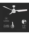 65W Deckenventilator - Weiß mit RF-Steuerung, 3 weiße Flügel, AC-Motor (52 Zoll)