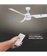 65W Deckenventilator - Weiß mit RF-Steuerung, 3 weiße Flügel, AC-Motor (52 Zoll)
