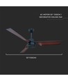 Deckenventilator 65W - Bronze mit RF-Steuerung, 3 braune Flügel, AC-Motor (52 Zoll)