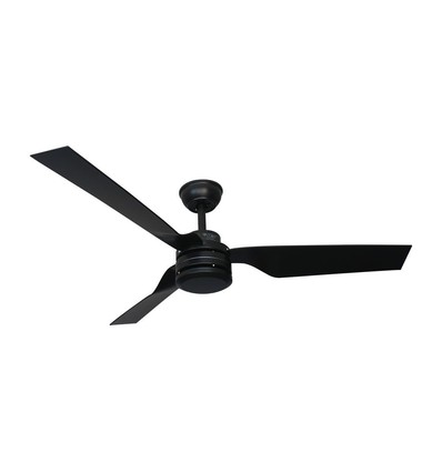 65W Deckenventilator - schwarz, RF-Steuerung, 3 schwarze Flügel, AC-Motor, 52 Zoll