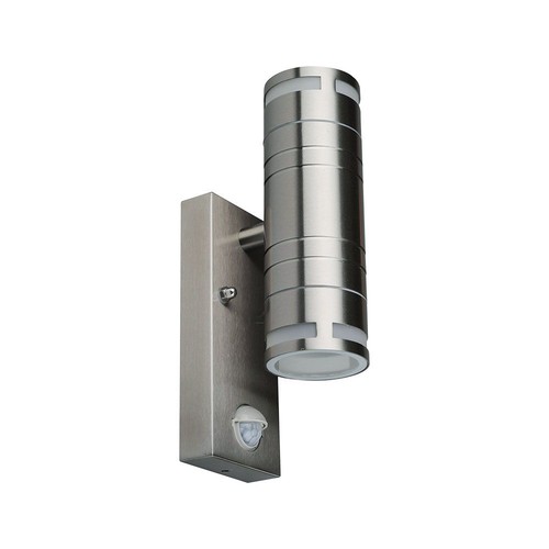 GU10 Wandleuchte Up/Down mit Sensor - IP44 Außenbereich, Edelstahl, ohne Leuchtmittel
