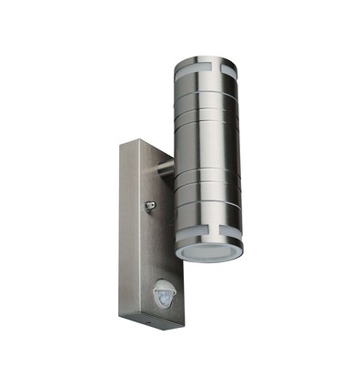 GU10 Wandleuchte Up/Down mit Sensor - IP44 Außenbereich, Edelstahl, ohne Leuchtmittel