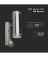 GU10 Wandleuchte Up/Down mit Sensor - IP44 Außenbereich, Edelstahl, ohne Leuchtmittel