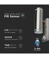 GU10 Wandleuchte Up/Down mit Sensor - IP44 Außenbereich, Edelstahl, ohne Leuchtmittel