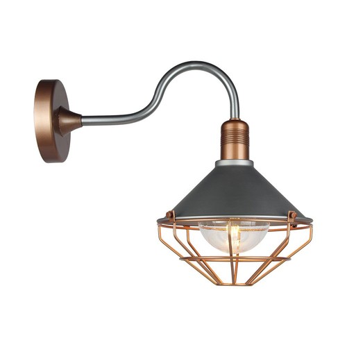 E27 Vintage Laterne Wandleuchte - IP65, Rose Gold, ABS+Metall, Glas, ohne Leuchtmittel