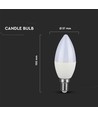 5,5W LED-Kerzenlampe E14 - Samsung Chip, 4000K, dimmbar