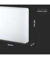 25W LED Deckenleuchte, Samsung LED Chip - 300x300mm, IP44, IK08, weißer Rand, 3000K