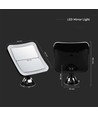 3,2W LED Spiegel mit 10x Vergrößerung - Batteriebetrieben, 360° Rotation, IP44, schwarz, Saugnapf, kaltweiß