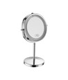 3W LED Kosmetikspiegel mit Licht - 7 Zoll, 1X und 3X Vergrößerung, 360° Rotation, batteriebetrieben, Chrom-Finish