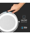 3W LED Kosmetikspiegel mit Licht - 7 Zoll, 1X und 3X Vergrößerung, 360° Rotation, batteriebetrieben, Chrom-Finish