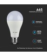 E27 17W dimmbare LED Birne - A65, Samsung LED Chip, 1521lm, 6400K, weißer Kunststoff