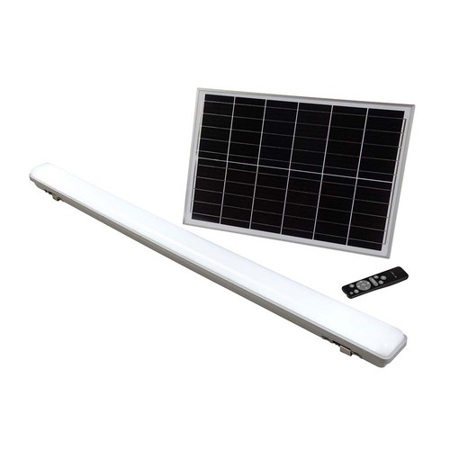 V-Tac 120cm Leuchte inkl. Solarpanel - 18W, CCT(3-in-1), Sensor, RF Fernbedienung, IP65 Außenbereich